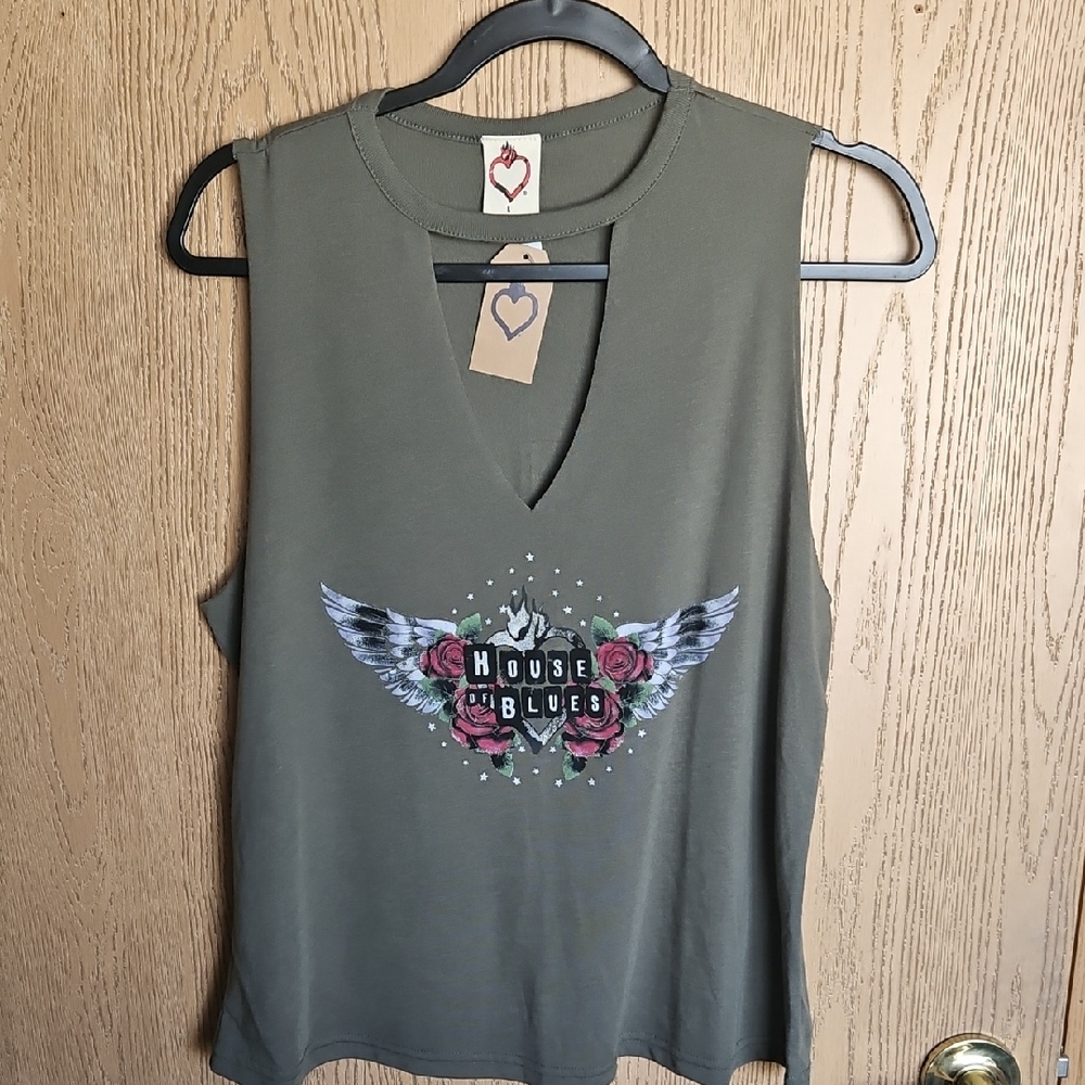 NWT House Of Blues Olive Green Women's Tank Top